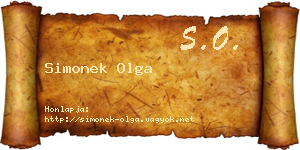 Simonek Olga névjegykártya