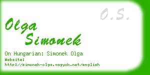 olga simonek business card